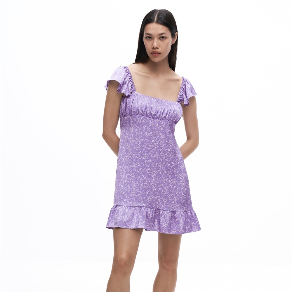 Zara lilac floral print dress